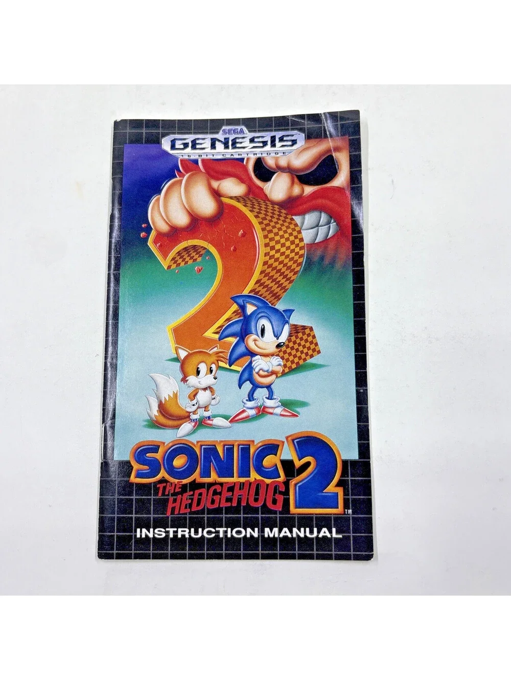 Sega Genesis Sonic The Hedgehog 2 Game Cartridge & Manual Tested